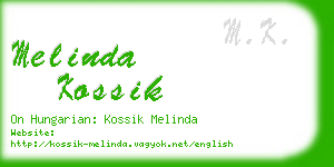 melinda kossik business card